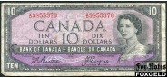 Канада 10 долларов 1954 Sign.  Beattie-Coyne F P:79a 2500 РУБ