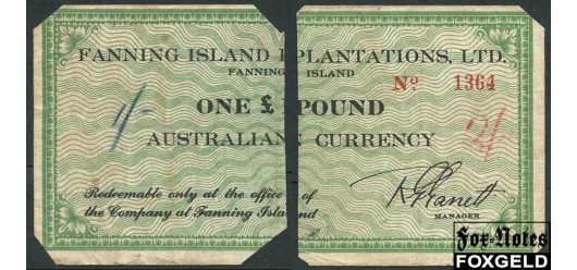 Австралия Fanning Island Plantations, LTD 1/-  &  2/- ND(1942) Schwan-Bowling pg 216 #1541 b F+ #1541 b 25000 РУБ