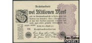 Германия / Reichsbank 2 Mio. Mark 1923 9.8.23г. Частная тип. в/з Ringe aUNC Ro:103c 500 РУБ