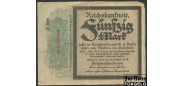 Германия / Reichsbank 50 Mark 1918 20. Oktober 1918. (Trauerschein) Wz. diagonale Reichsdruck-Wellen, #7 (4,5mm) F Ro:56d / P:64b 5000 РУБ