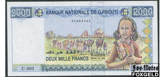 Джибутти 2000 франков ND(1984)  UNC P:40 2800 РУБ