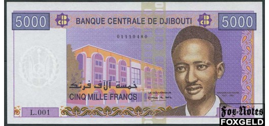 Джибутти 5000 франков ND(2002)  UNC P:43 6000 РУБ