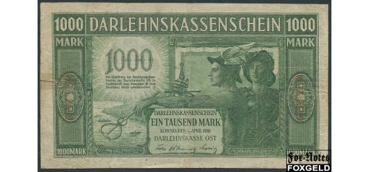 Darlehnskasse OST (Ковно) 1000 марок 1918 #6. Серия A VG FN:E10.15.1a 4000 РУБ