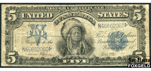 США Silver Certificates 5 долларов 1899 Series of 1899 Sign. Speelman White aF Fr:281 50000 РУБ