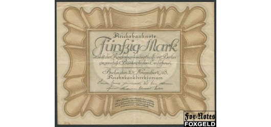 Германия / Reichsbank 50 марок 1918 № (-) aVF Ro:57b 1800 РУБ
