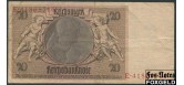 Германия / Reichsbank 20 Reichsmark 1929 2 тип (офсет, с выдавленными штампом, в/з портрет) VF Ro.174b 500 РУБ