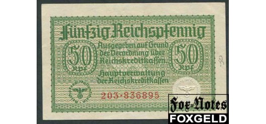 Германия 50 Reichspfennig ND(1939) Reichskreditkassen. XF+ Ro.550a 1000 РУБ