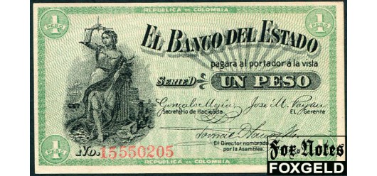 Колумбия / Banco del Estado 1 песо 1900 W.L.H. Co., New York UNC P:S504b 6500 РУБ