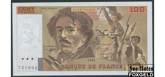 Франция 100 франков 1995 Fayette 69ter.02a. sign. D.Brunnel  J.Bonnardin C.Vigier. UNC P:154h 6000 РУБ