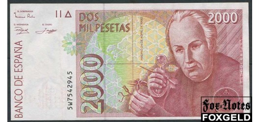 Испания Banco de Espana 2000  песет 1992 1992 (1996) aXF P:164 2000 РУБ