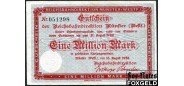 Германия Имперские ЖД 1 Mio. Mark 1923 Reichsbahndirektion Münster/Westf. /  1 выпуск 1923г. (15.08.23)  / С # aVF P:S1321 / 018.1.a 1600 РУБ