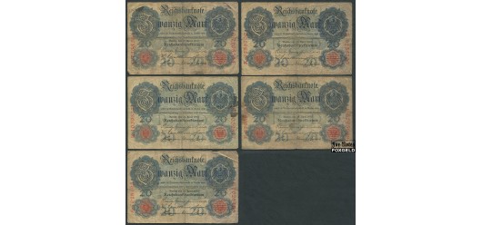 Лот №8 Германия 20 марок 1910 (5 шт)      150 РУБ