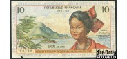 Французские Антильские острова (Антиллы) 10 франков ND(1964)  aVG P:8a 8000 РУБ