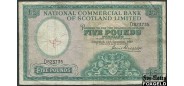 Шотландия / Nacional Commercial Bank of Scotland Limited 5 фунтов 1959  F P:266 2500 РУБ