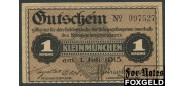 Kleinmunchen Лагерь военнопленных Австро-Венгрия 1 крона 1915 k.u.k. Kriegsgefangenlager Kleinmünchen Lagergeld aUNC  1300 РУБ