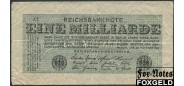 Германия / Reichsbank 1 Mrd. Mark 1923 Reichsbanknote. 20.10.23 В/з Kreuzbluten FZ aVF Ro.119a / Р:122 300 РУБ