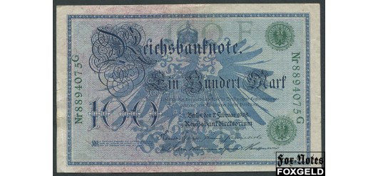 Германия / Reichsbank 100 марок 1908 Две зеленые печати. VF Ro:34 100 РУБ