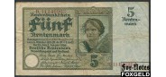 Германия / Deutschen Rentenbank 5 Rentenmark 1926 #8 F Ro.164a 750 РУБ