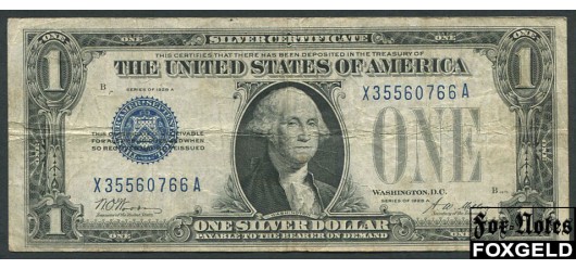 США Silver Certificates 1 доллар 1928 SERIES 1928A Sign. Woods Mellon F Fr:1601 3800 РУБ