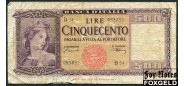 Италия / Banca d'Italia 500 лир 1947 Sign. Einaudi ,  Urbini. aF P:80a / BI.544 1800 РУБ
