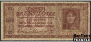 Украина / Zentralnotenbank Ukraine 10 карбованцев 1942  VG Ro:593 600 РУБ