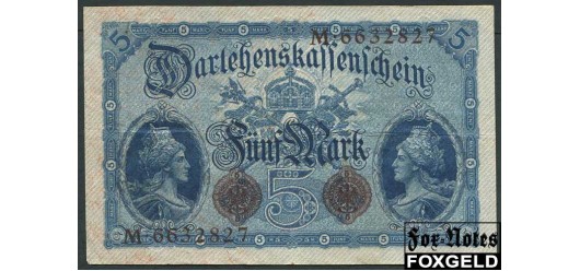 Германия / Reichsschuldenverwaltung 5 Mark 1914 #7 VF Ro:48b 1000 РУБ