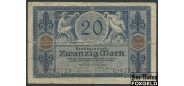 Германия / Reichsbank 20 марок 1915 Reichsbanknote. 4. November 1915. VG++ Ro:53 150 РУБ