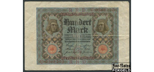 Германия / Reichsbank 100 марок 1920 #7 F Ro:67a 150 РУБ