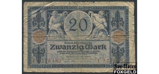 Германия / Reichsbank 20 марок 1915 Reichsbanknote. 4. November 1915. G Ro:53 50 РУБ