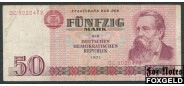 ГДР / Staats Bank der DDR 50 марок 1971 #7 (# Тип Buchdruck-Typensatz) F Ro:360a 500 РУБ
