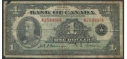 Канада 1 доллар 1935 Текст английский. Серии А, В. aVG P:38 2300 РУБ