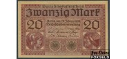 Германия / Reichsschuldenverwaltung 20 марок 1918  аUNC Ro:55 1000 РУБ