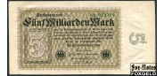 Германия / Reichsbank 5 Mrd. Mark 1923 10. September 1923. Kreuzbluten Тип. R (A. Seydel & Cie. A.-G., Berlin) aVF Ro:112c 900 РУБ