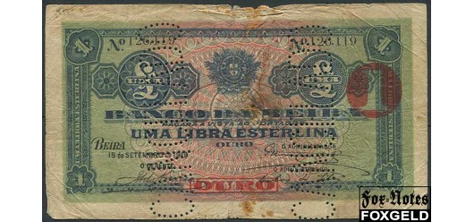 Мозамбик 1 либра 1919 Banco da Beira VG P:R20 1600 РУБ