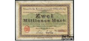 Oldenburg 2 Mio. Mark 1923 Staatliche Kreditanstalt Oldenburg, Staatsbankdirektorium aF OLD3a 350 РУБ