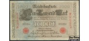 Германия / Reichsbank 1000 марок 1910 Nachkriegsausgabe mit 7-stelliger KN der Serien H - N, grüne Fasereinlage VF Ro:45d 150 РУБ