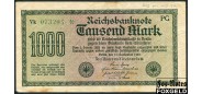 Германия / Reichsbank 1000 Mark 1922 15. September 1922. Wz Gitter mit 8. (# зеленый).   PG (Pass & Garleb, Berlin) F Ro:75m 100 РУБ