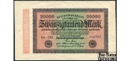 Германия / Reichsbank 20000 Mark 1923 20. Februar 1923. в/з Ringe #6   GB (z. T. Grass, Barth & Co. Breslau z. T. E. Gundlach, Bielefeld) XF Ro:84b 500 РУБ