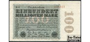 Германия / Reichsbank 100 Mio. Mark 1923 22. August 1923. ВЗ Kreuzbluten  FZ черн.  N (C. G. Naumann, GmbH., Leipzig) VF Ro:106g 400 РУБ