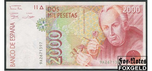 Испания Banco de Espana 2000  песет 1992  VF P:162 1800 РУБ