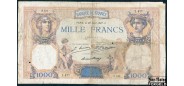 Франция / Banque de France 1000 франков 1927 22.8.1922. Sign. Emmery Platet Strohl. аVG P:79a 1500 РУБ