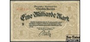 Германия Имперские ЖД 1 Mrd. Mark 1923 Reichsbahndirektion Karlsruhe /  WZ.Bandwerk/  # *   (вар)/  Серии B F P:S1266 / 012.1.c 400 РУБ