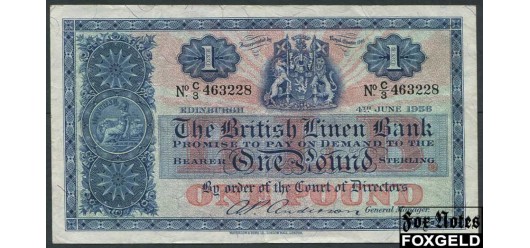 Шотландия / British Linen Bank 1 фунт 1956  VF Р:157d 3300 РУБ