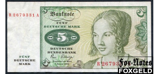 ФРГ / Deutsche Bundesbank 5 марок 1980  aVF Ro:285a 600 РУБ