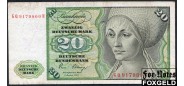 ФРГ / Deutsche Bundesbank 20 марок 1980 c Deutsche Bundesbank 1963 F Ro:287a 1500 РУБ