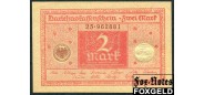 Германия / Reichsschuldenverwaltung 2 марки 1920 Красная, печать коричневая. aUNC Ro:65b 250 РУБ