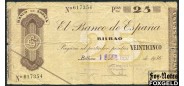Испания 25  песет 1936 El Banco de Espana BILBAO VG  1500 РУБ