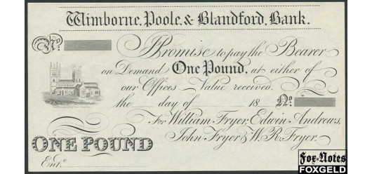 Великобритания 1 Pound 18… Wimborne, Poole & Blandford bank (новодел с оригинального клише) XF 2361i 2500 РУБ