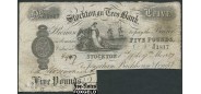Великобритания 5 фунтов 1887 Stockton on Tees bank (гашение) VG P:NL 5000 РУБ