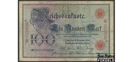 Германия / Reichsbank 100 Mark 1905 # 25mm VG Ro.23a 800 РУБ